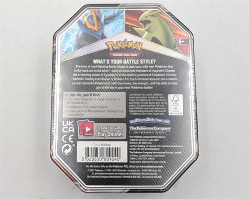 Pokemon V Strikers - Tyranitar V Single Strike - Pokemon Tin - Pokemon Kort (BMO) (A Grade) 